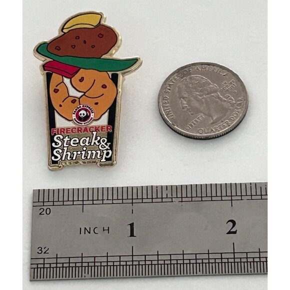 Panda Express Employee Firecracker Steak Shrimp Advertising Fast Food Lapel Pin - Picture 2 of 3